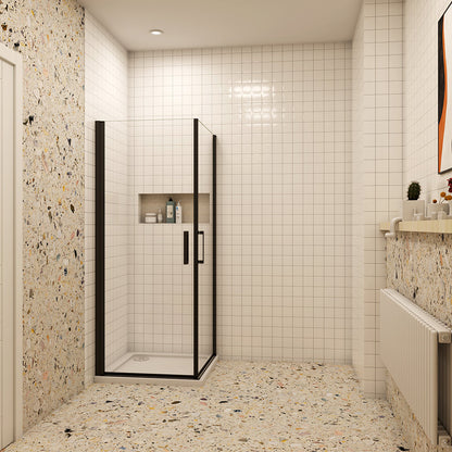 Drehtür Eckeinstieg 1000x1000xH.2000mm Duschtasse Ablaufgarnitur für badezimmer