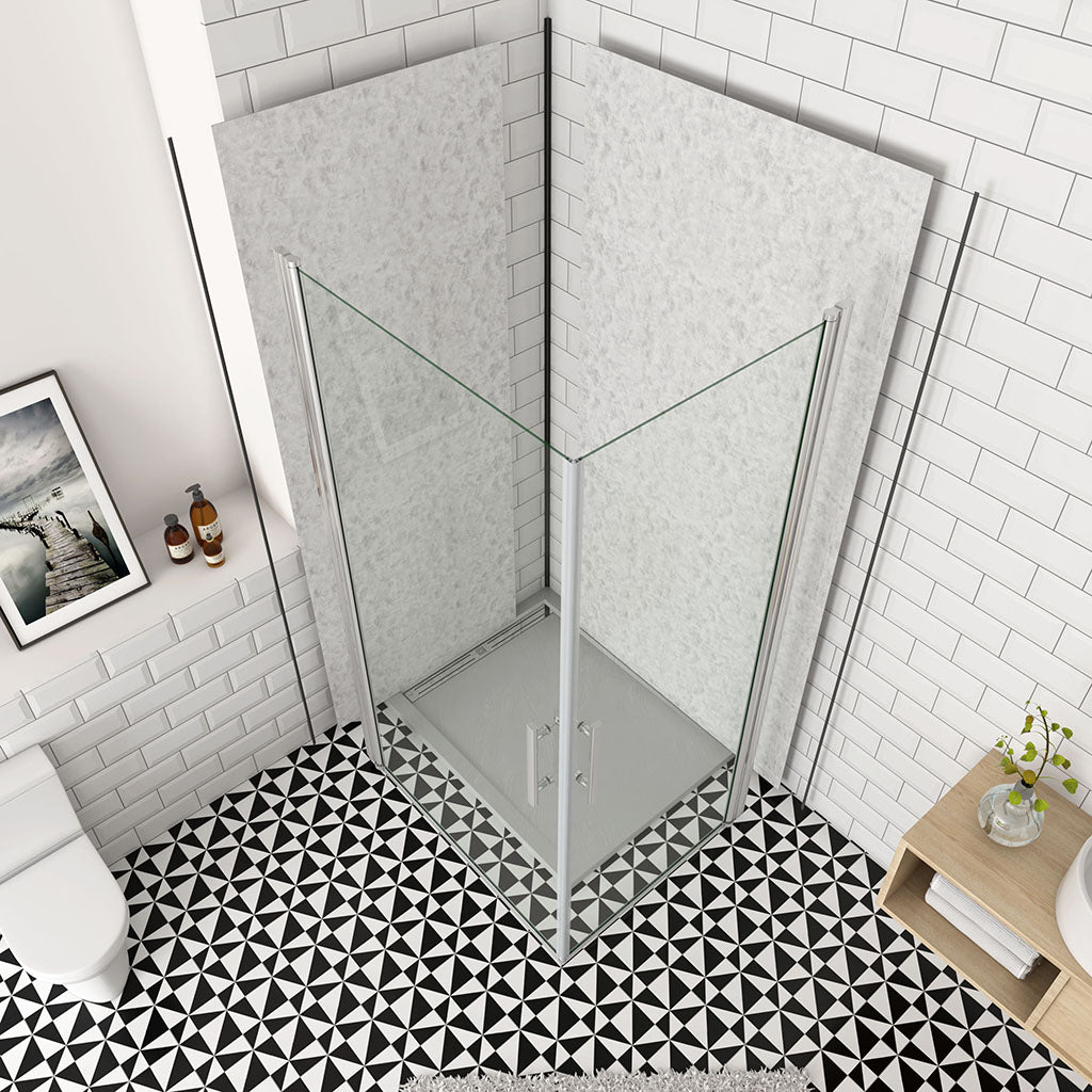 Drehtür Eckeinstieg 1000x700xH.1970mm Wandverkleidung für badezimmer