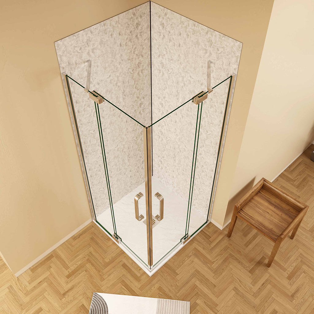 Drehtür Eckeinstieg 1000x900xH.1950mm Wandverkleidung für badezimmer