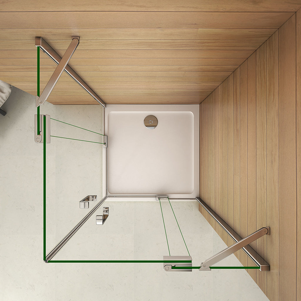 Drehtür Eckeinstieg 100x100xH.195cm Duschtasse für badezimmer