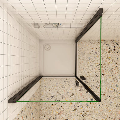 Drehtür Eckeinstieg 100x100xH.200cm Duschtasse Ablaufgarnitur für badezimmer