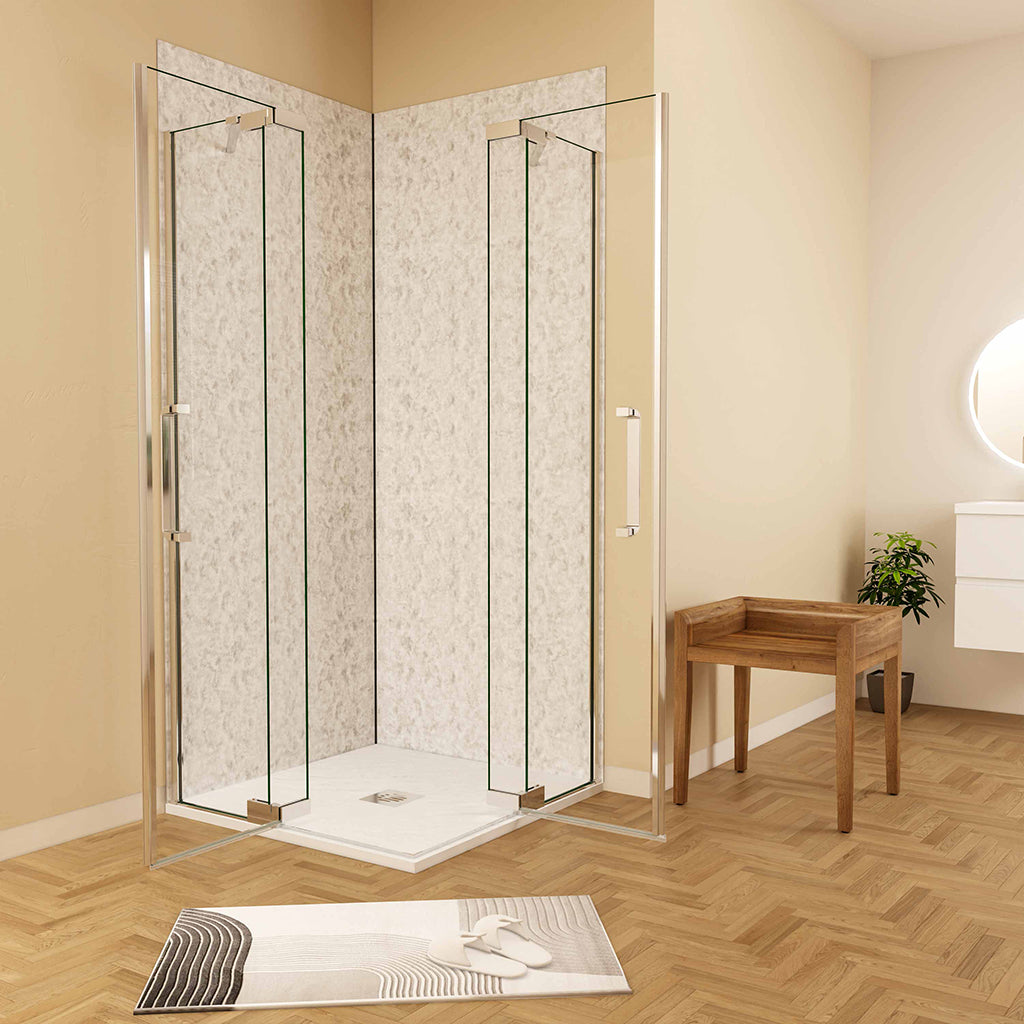 Drehtür Eckeinstieg 100x90xH.195cm Wandverkleidung für badezimmer