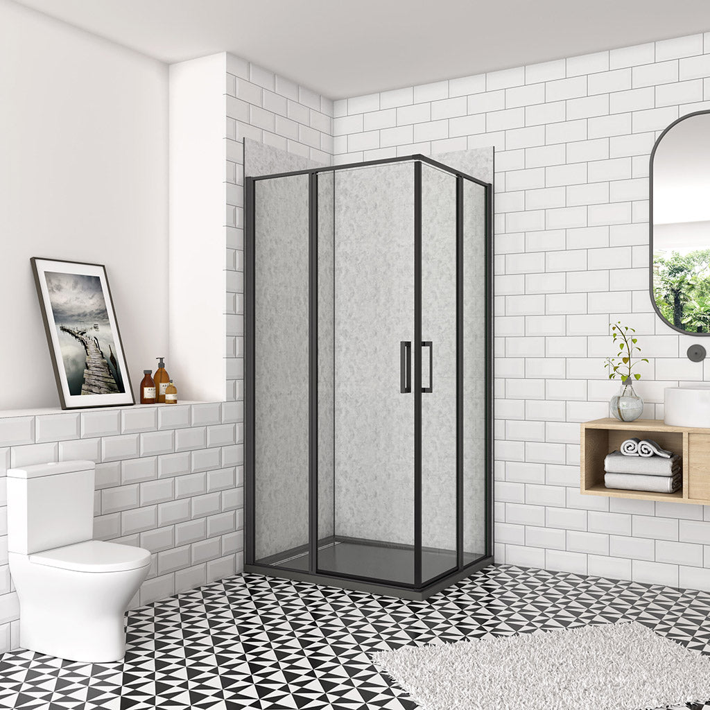Drehtür Eckeinstieg 1400x1000xH.1850mm Wandverkleidung für badezimmer