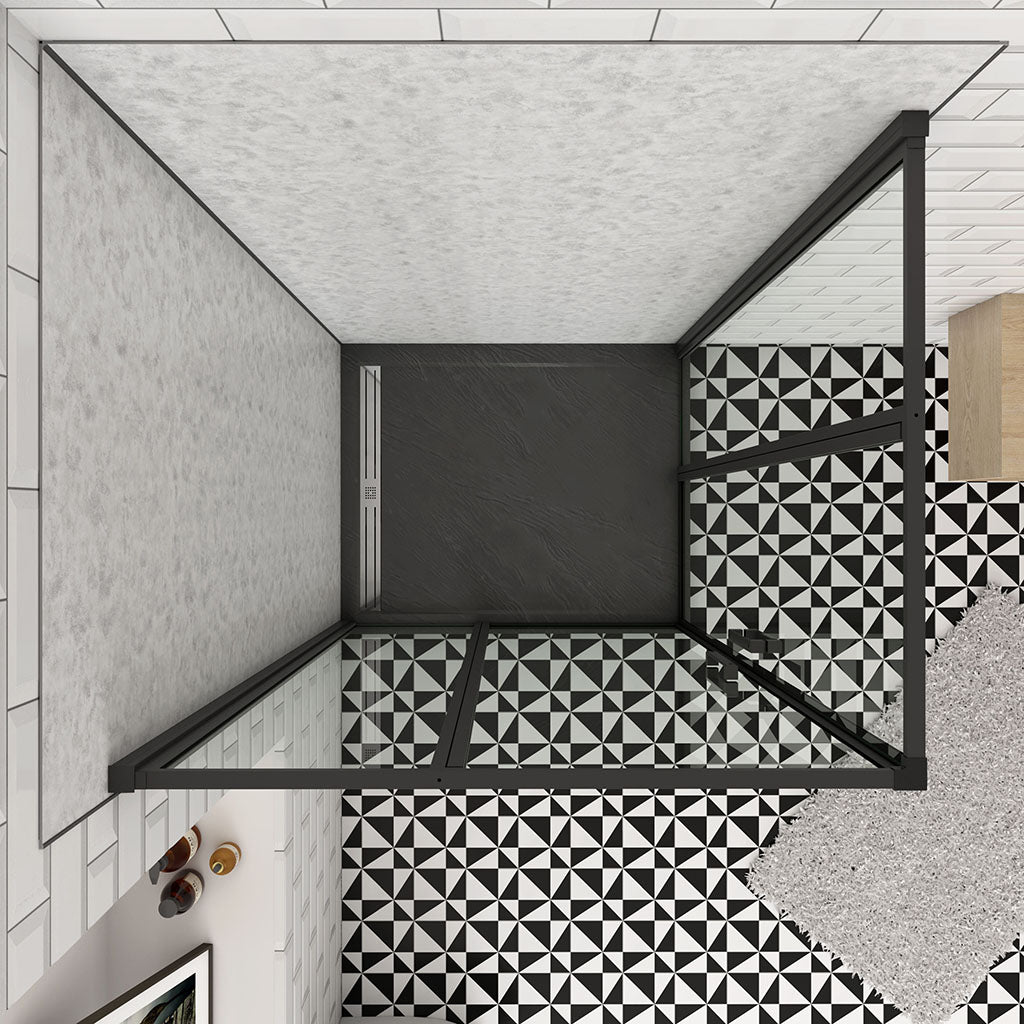 Drehtür Eckeinstieg 140x100xH.185cm Wandverkleidung für badezimmer