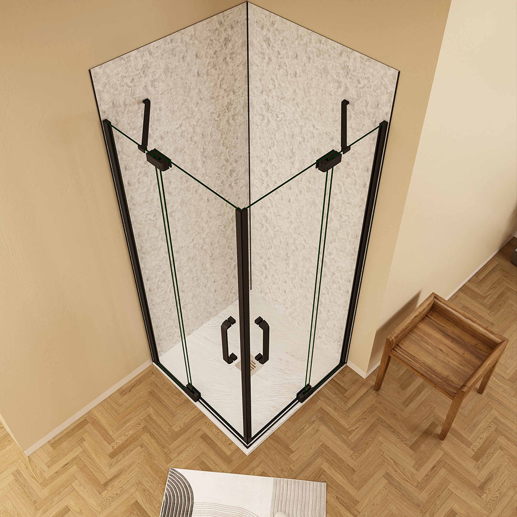 Drehtür Eckeinstieg 900x800xH.1950mm Wandverkleidung dusche für badezimmer