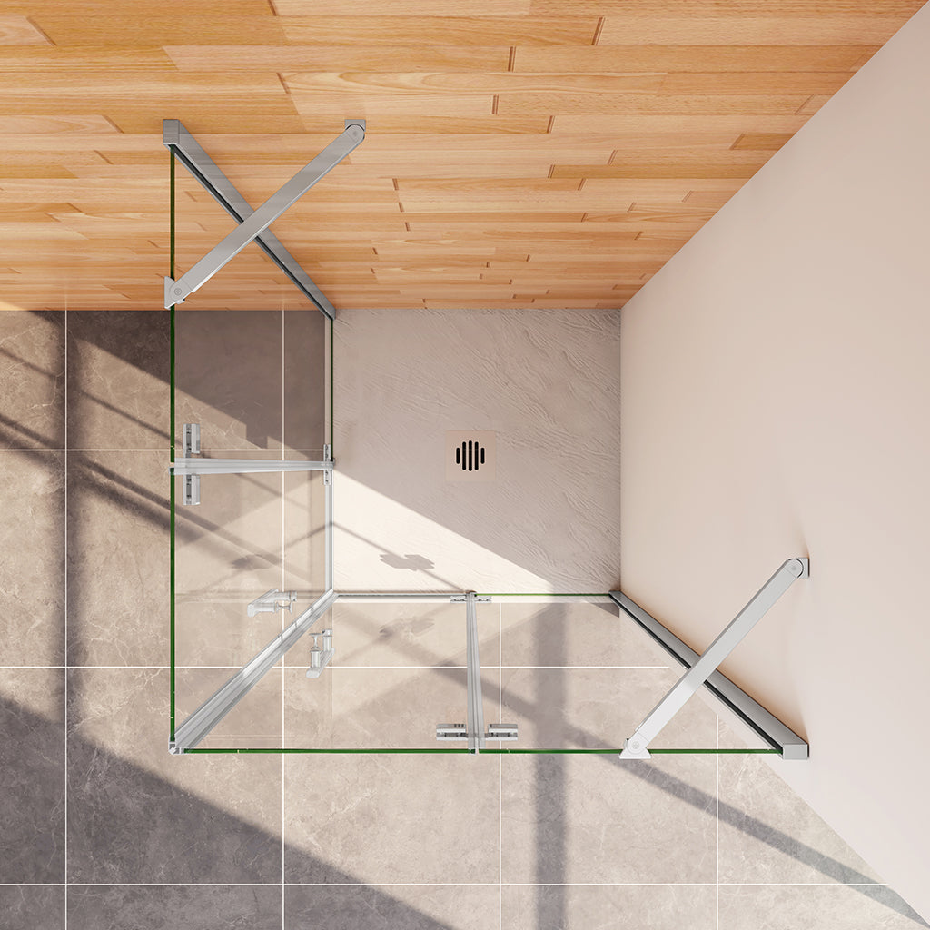 Drehtür Eckeinstieg 90x90xH.185cm für badezimmer