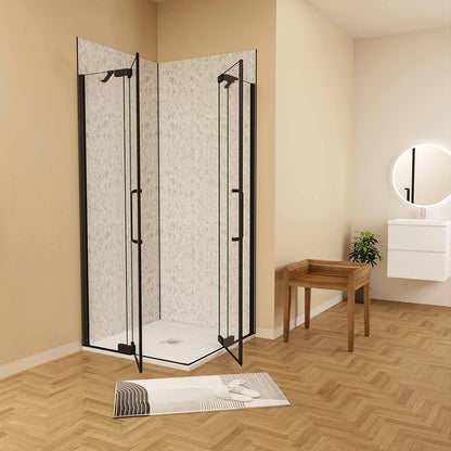 Drehtür Eckeinstieg 90x90xH.195cm Wandverkleidung dusche für badezimmer