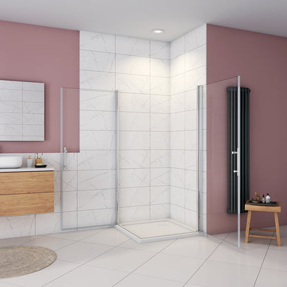 Drehtür Eckeinstieg 90x90xH.197cm Duschtasse für badezimmer