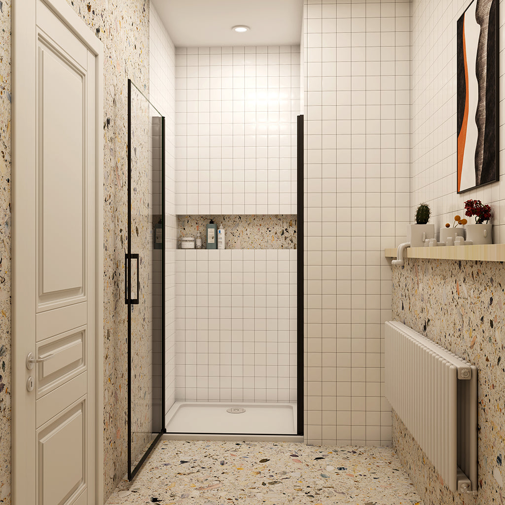 Drehtür Nischentür 900xH.2000 Duschtasse 1600x900 mm badezimmer ideen