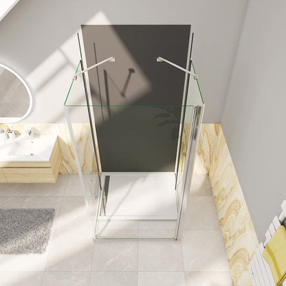 Drehtür U Form 80x80xH.195 cm Aluverbundplatte für badezimmer