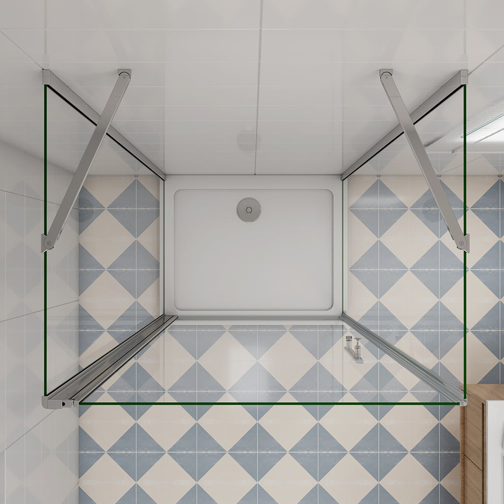Drehtür U Form 90x90xH.195 cm Duschtasse für badezimmer