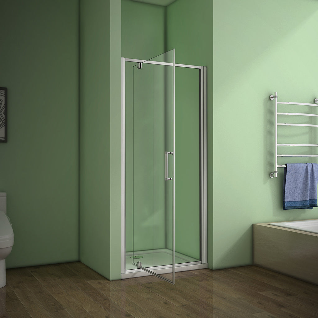 Drehtür grauweiss Nischentür 900xH.1850 Duschtasse 1500x900 mm