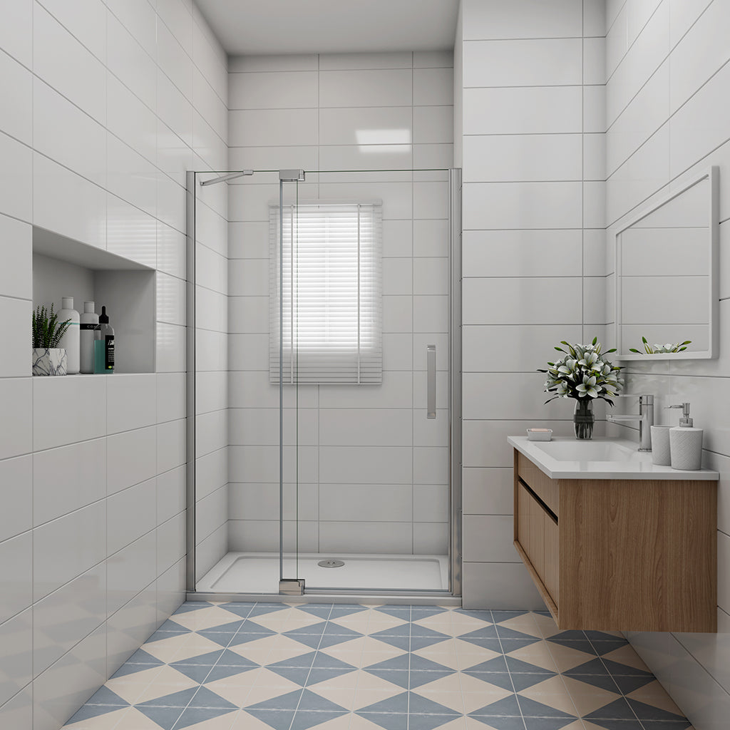 Duschabtrennung 100 H.195 cm Drehtür Nischentür Duschtasse 100x90cm badezimmer ideen