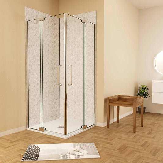 Duschabtrennung 1000x1000 H.1950 mm Drehtür Eckeinstieg Wandverkleidung für badezimmer