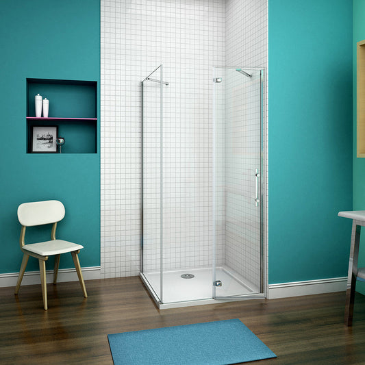 Duschabtrennung 1000x800 H.1850 mm Drehtür mit Seitenwand Duschtasse Ablaufgarnitur badezimmer ideen