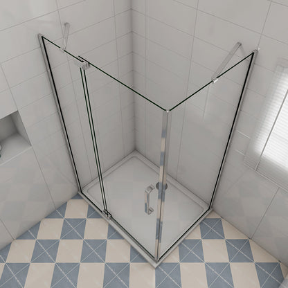 Duschabtrennung 1000x900 H.1950 mm Drehtür mit Seitenwand Duschtasse Ablaufgarnitur für badezimmer