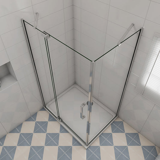 Duschabtrennung 1000x900 H.1950 mm Drehtür mit Seitenwand Duschtasse Ablaufgarnitur für badezimmer