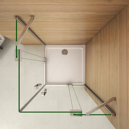 Duschabtrennung 100x80 H.195 cm Drehtür Eckeinstieg Duschtasse für badezimmer