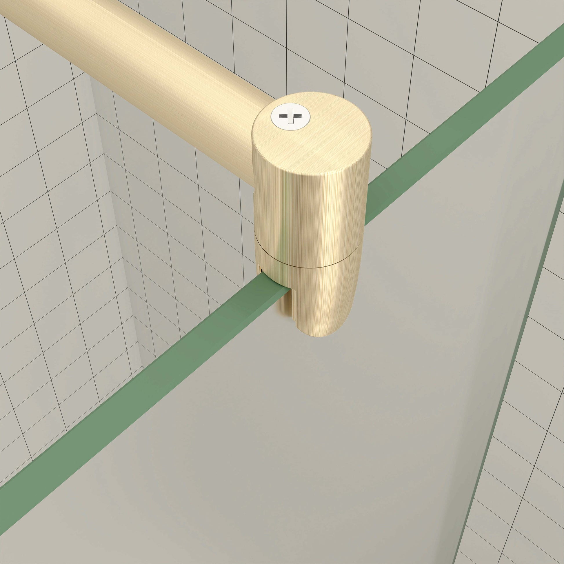 Duschabtrennung 10mm ESG NANO Glas 117.7 cm goldfarben