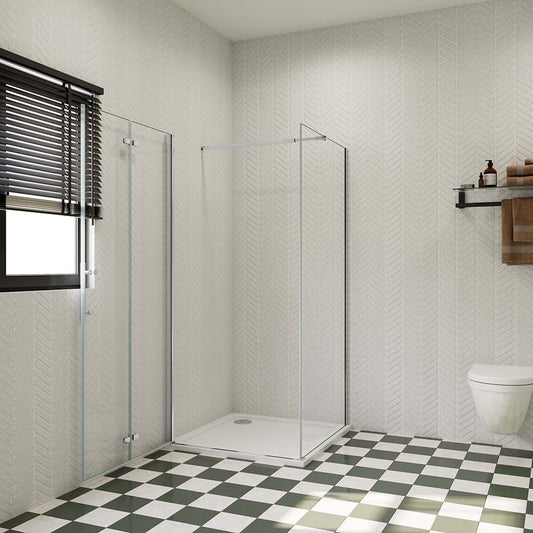 Duschabtrennung 1100x760 H.1950 mm Falttür mit Seitenwand badezimmer ideen