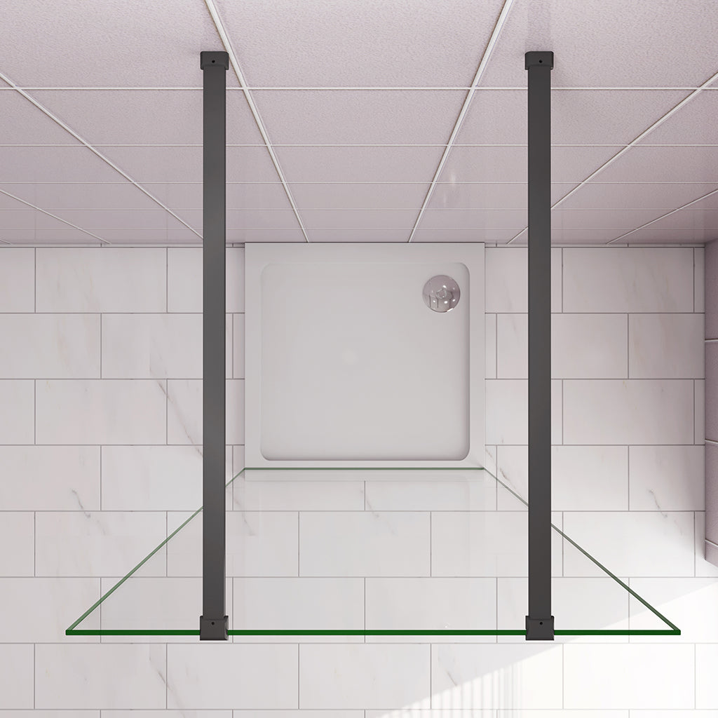 Duschabtrennung 117.7 H.200 cm Walk in Duschwänd mit 2xStabilisationsstange 140cm badezimmer ideen
