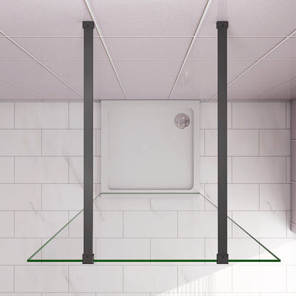 Duschabtrennung 117.7 H.200 cm Walk in Duschwänd mit 2xStabilisationsstange 140cm badezimmer ideen