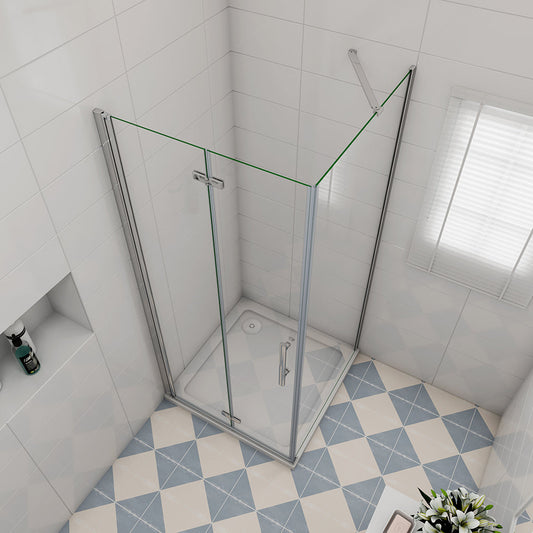 Duschabtrennung 1200x760 H.1950 mm Falttür mit Seitenwand Duschtasse für badezimmer