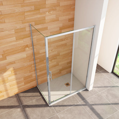 Duschabtrennung 1200x900 H.1900 mm Schiebetür mit Seitenwand Duschtasse Ablaufgarnitur für badezimmer