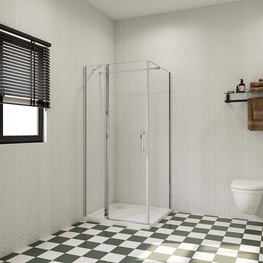 Duschabtrennung 120x100 H.195 cm Drehtür mit Seitenwand badezimmer ideen