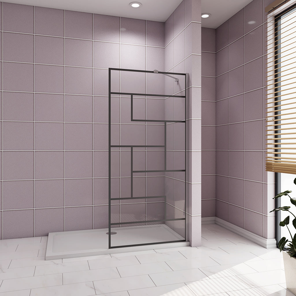 Duschabtrennung 140 H.200 cm Walk in Duschwänd mit Stabilisationsstange 45cm für badezimmer