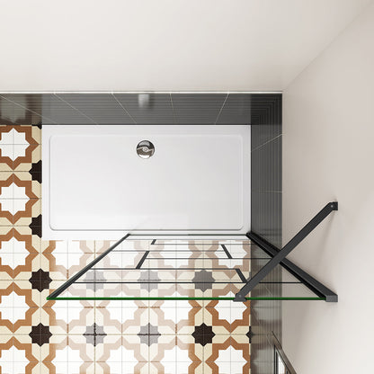 Duschabtrennung 140 H.200 cm Walk in Duschwänd mit Stabilisationsstange 50cm für badezimmer