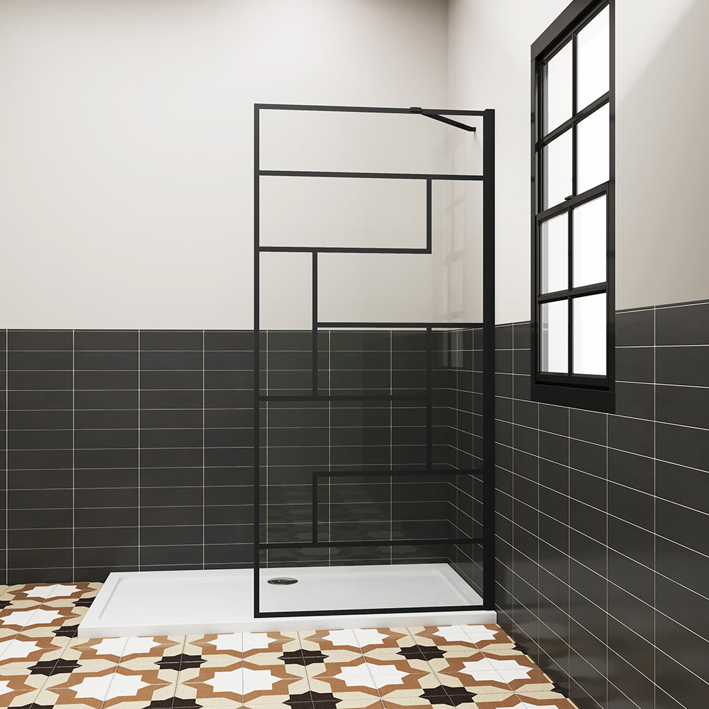 Duschabtrennung 1400 H.2000 mm Walk in Duschwand mit Stabilisationsstange 500mm für badezimmer