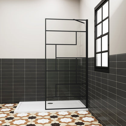 Duschabtrennung 1400 H.2000 mm Walk in Duschwand mit Stabilisationsstange 500mm für badezimmer