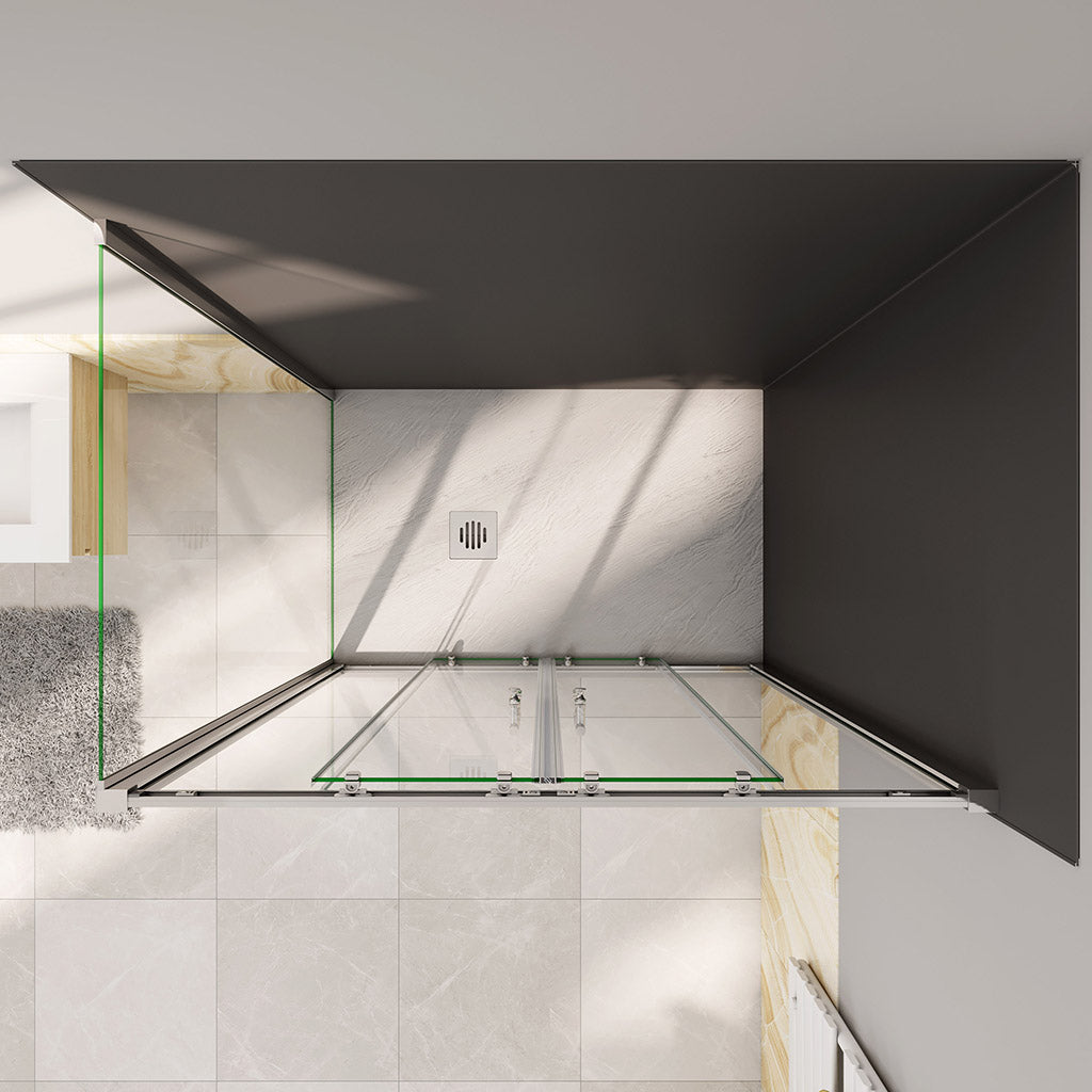 Duschabtrennung 1400x900 H.1900 mm Schiebetür mit Seitenwand für badezimmer