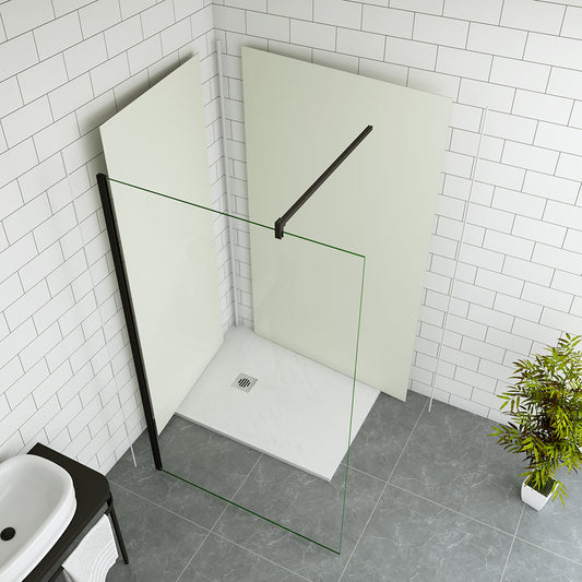 Duschabtrennung 400 H.2000 mm 10mm Walk in Duschwand mit Stabilisationsstange 900mm Wandverkleidung badezimmer ideen