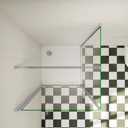 Duschabtrennung 700x900 H.1850 mm Drehtür mit Seitenwand für badezimmer