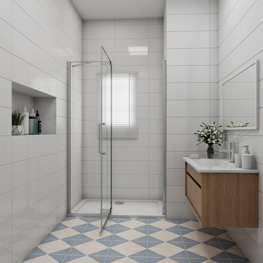 Duschabtrennung 80 H.195 cm Drehtür Nischentür Duschtasse 80x70cm für badezimmer