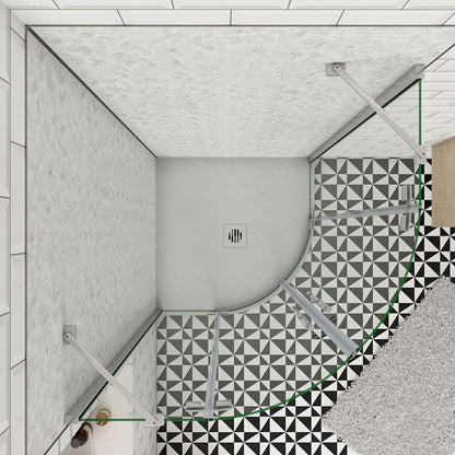 Duschabtrennung 800x800 H.1950 mm Falttür Runddusche Eckeinstieg Wandverkleidung
