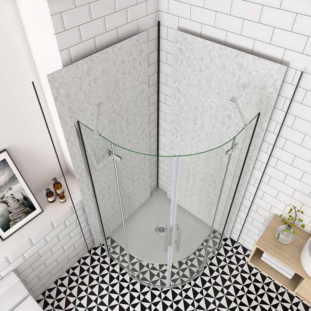 Duschabtrennung 80x80 H.195 cm Falttür Runddusche Eckeinstieg Wandverkleidung für badezimmer