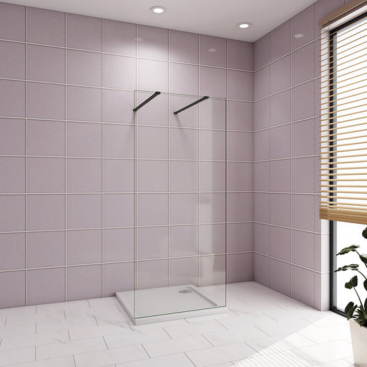 Duschabtrennung 85 H.200 cm Walk in Duschwänd mit 2xStabilisationsstange 140cm badezimmer ideen