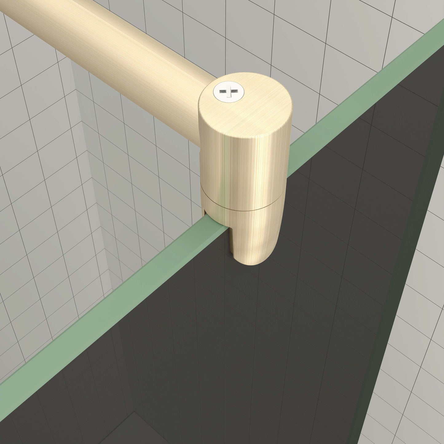 Duschabtrennung 8mm NANO Glas 107.7 cm goldfarben