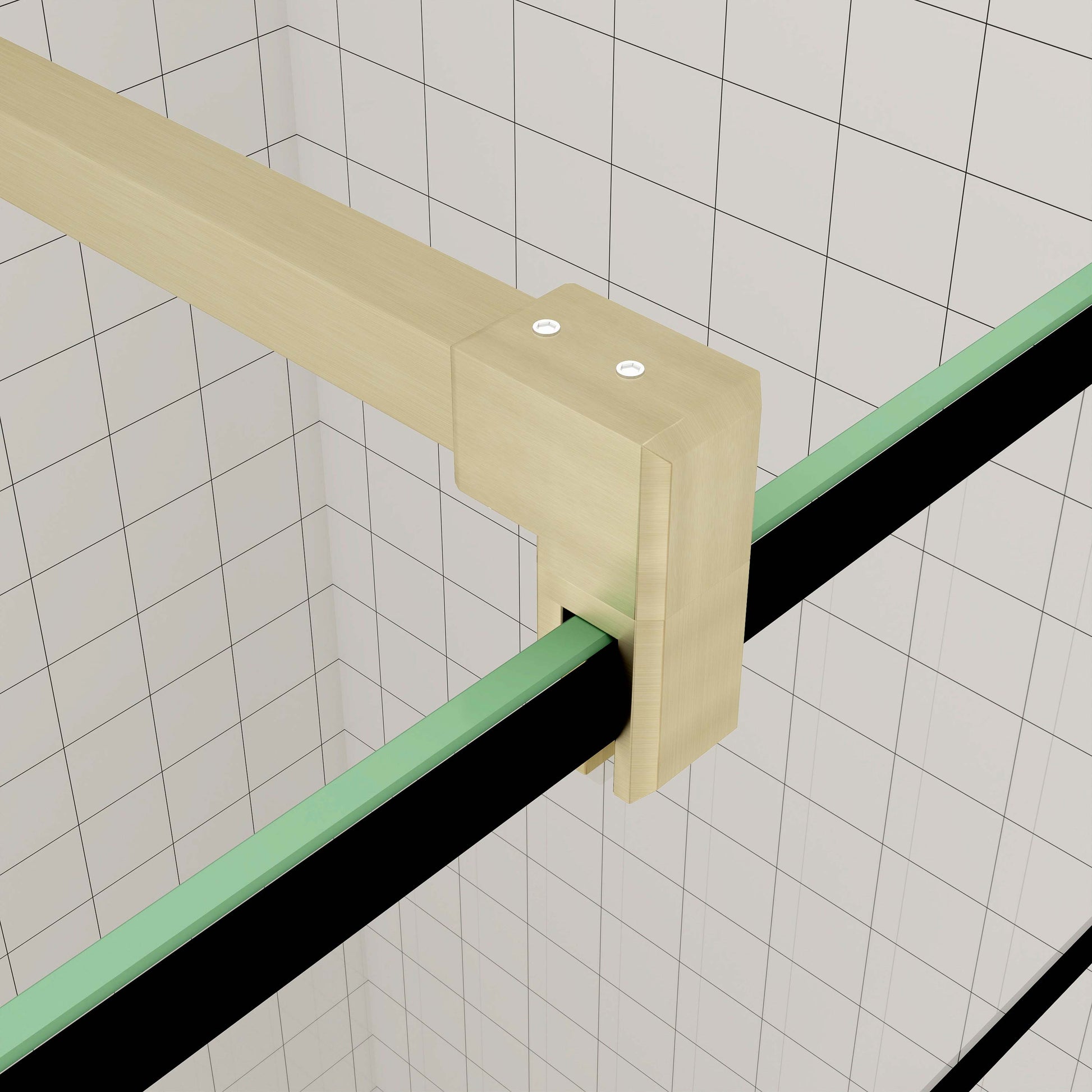 Duschabtrennung 8mm NANO Glas 90 cm Duschwand für Begehbare Dusche goldfarben