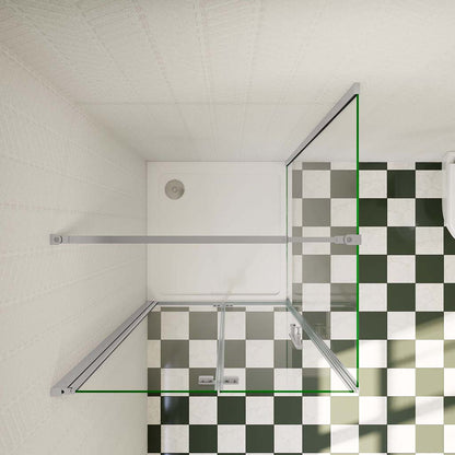 Duschabtrennung 900x900 H.1850 mm Falttür mit Seitenwand für badezimmer