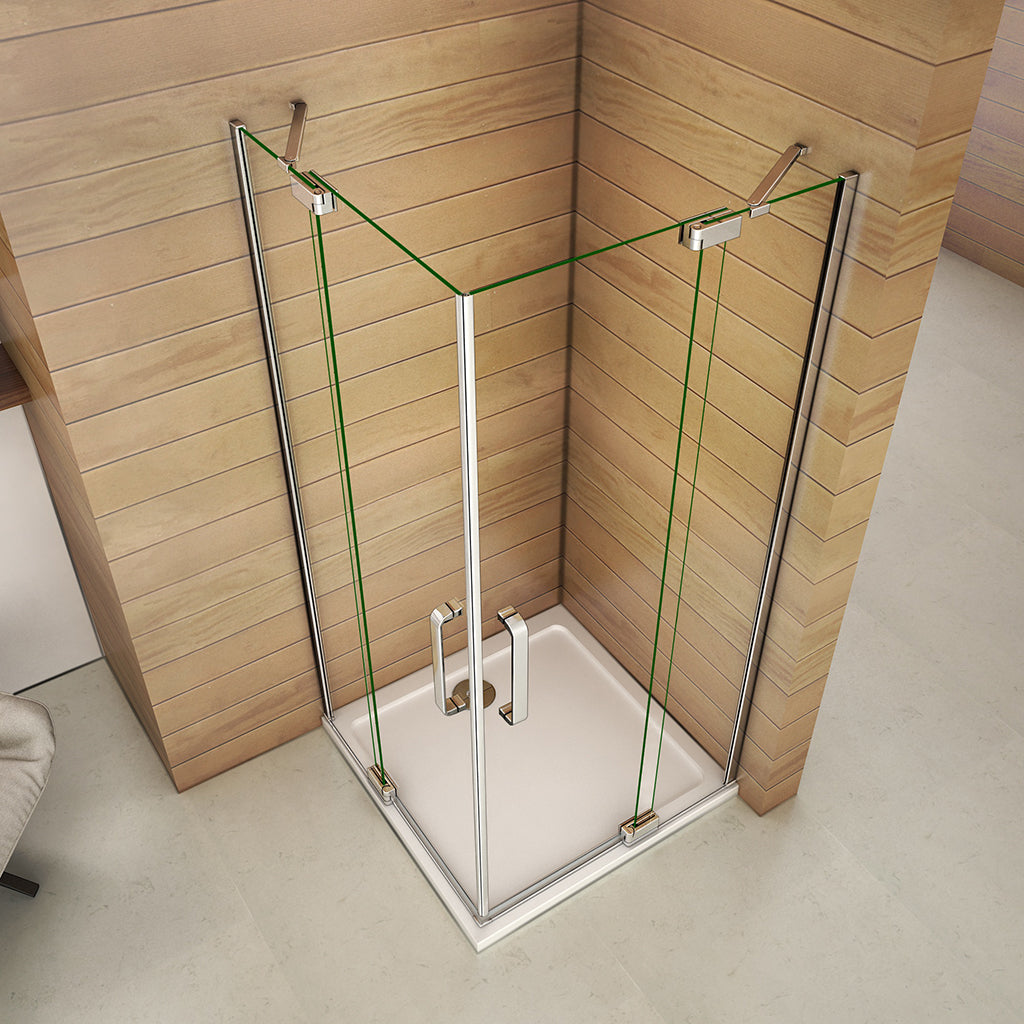 Duschabtrennung 900x900 H.1950 mm Drehtür Eckeinstieg Duschtasse badezimmer ideen