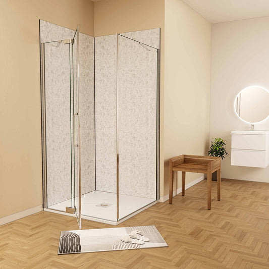 Duschabtrennung 900x900 H.1950 mm Drehtür mit Seitenwand badezimmer ideen