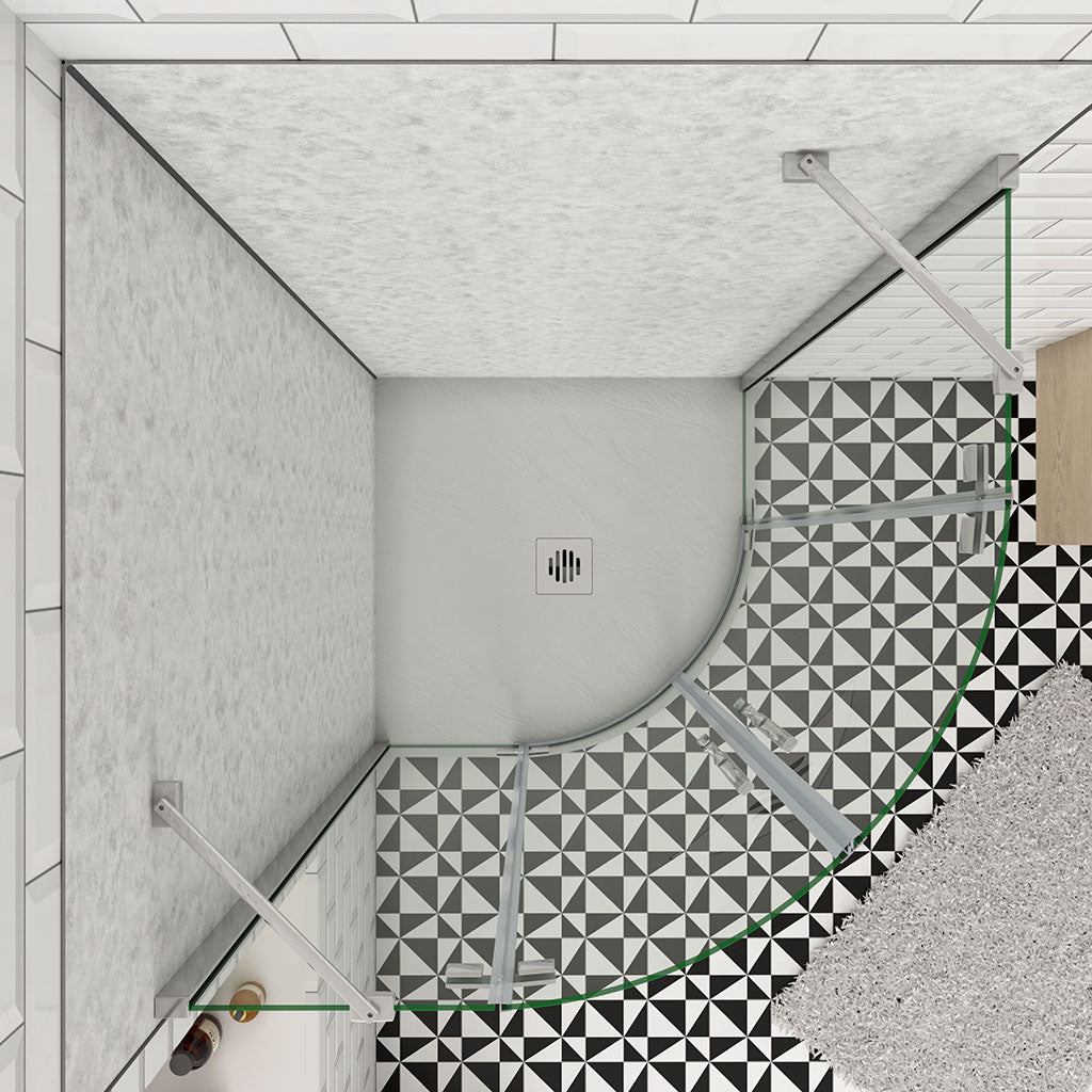 Duschabtrennung 900x900 H.1950 mm Falttür Runddusche Eckeinstieg badezimmer ideen
