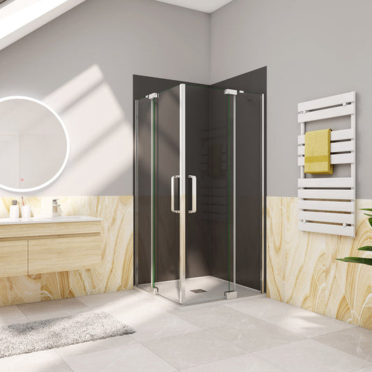 Duschabtrennung 90x90 H.195 cm Drehtür Eckeinstieg für badezimmer