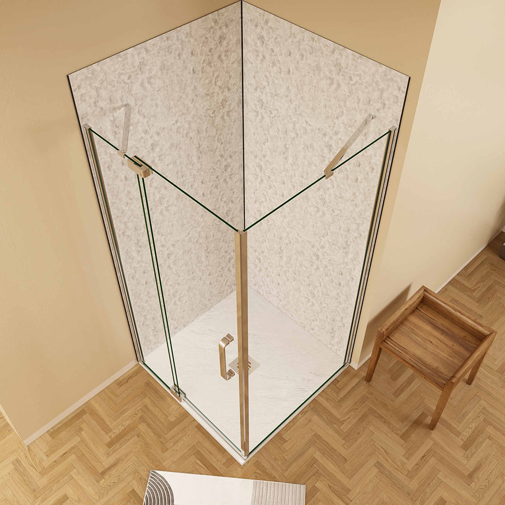 Duschabtrennung 90x90 H.195 cm Drehtür mit Seitenwand für badezimmer