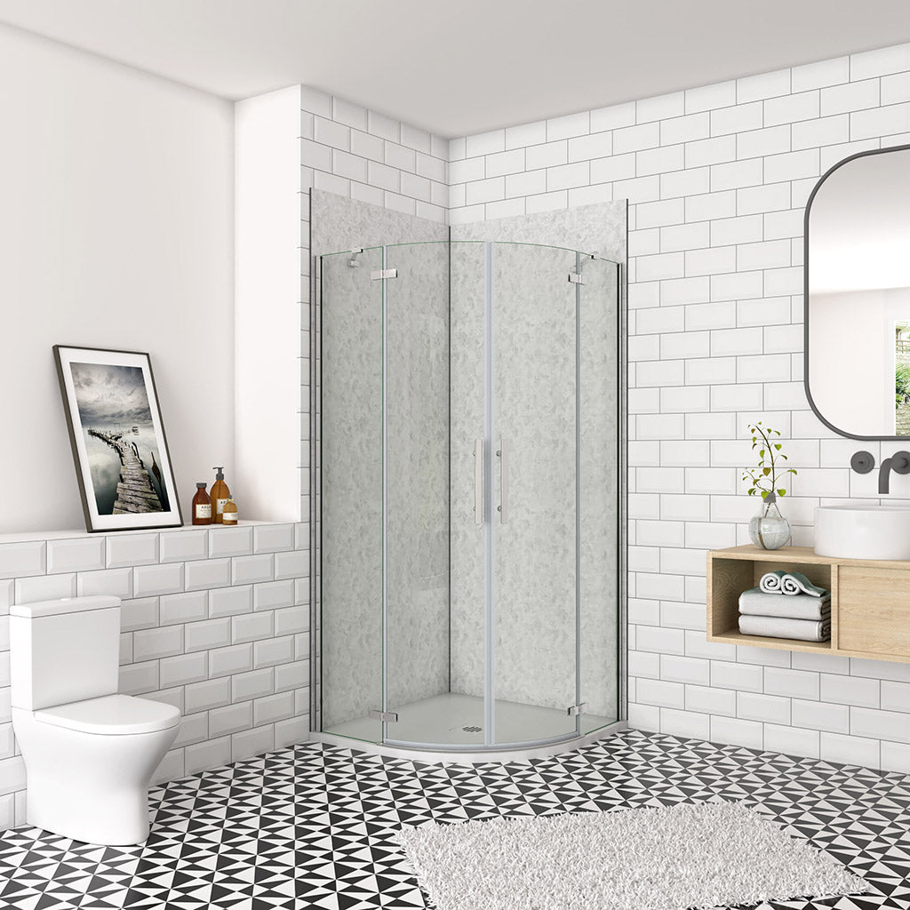 Duschabtrennung 90x90 H.195 cm Falttür Runddusche Eckeinstieg für badezimmer