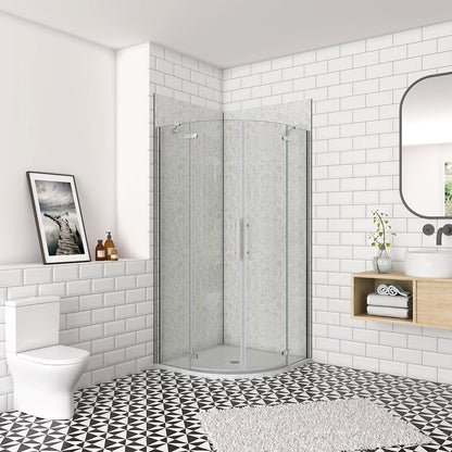 Duschabtrennung 90x90 H.195 cm Falttür Runddusche Eckeinstieg für badezimmer